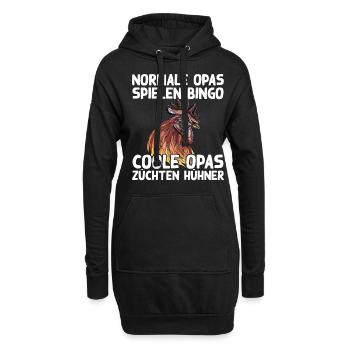 Cooler Opa Hühnerzüchter Huhn Hühner Spruch Humor - Hoodie-Kleid - Schwarz - Vorne