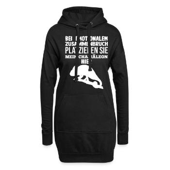 Platzieren Sie mein Chamäleon - Hoodie-Kleid - Schwarz - Vorne