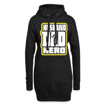 Ehemann Papa Held Retro - Hoodie-Kleid - Schwarz - Vorne