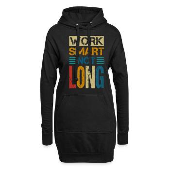 Emploi, Profession, Travail, Travail de quatre jours, Semaine, - Sweat-shirt à capuche long Femme - noir - Devant