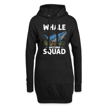 Meeressäuger für Orca-Beobachtung und Buckelwal - Hoodie-Kleid - Schwarz - Vorne