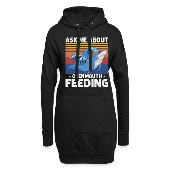Orca Beobachtung für Buckelwale und Meerwale - Hoodie-Kleid - Schwarz - Vorne