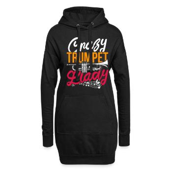 Trompetenspielerin Trompeterin Crazy Trumpet Lady - Hoodie-Kleid - Schwarz - Vorne