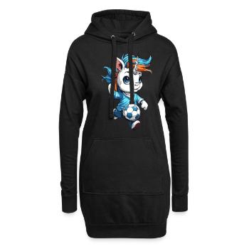 « Spitzen Kicker » - drôle de licorne de football - Sweat-shirt à capuche long Femme - noir - Devant