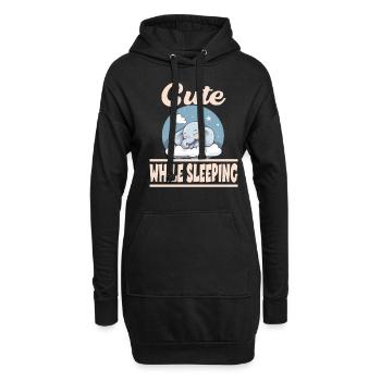 Niedlicher Elefant Schläft Schlafen - Hoodie-Kleid - Schwarz - Vorne