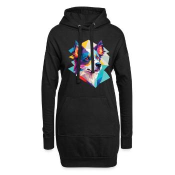 Border Collie Dogs Design Collie Dog Puppy Animal - Sweat-shirt à capuche long Femme - noir - Devant