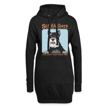 Zwergschnauzer Besitzer Schnauzer Hund Geschenk - Hoodie-Kleid - Schwarz - Vorne