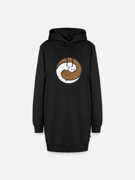 Otter - Hoodie-Kleid - Schwarz