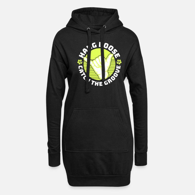 Surfen, Kitesurfen, Wakeboarden, Strand Surfer - Hoodie-Kleid - Schwarz