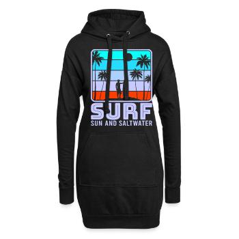 Surf, kitesurf, wakeboard, beach surfers - Sweat-shirt à capuche long Femme - noir - Devant