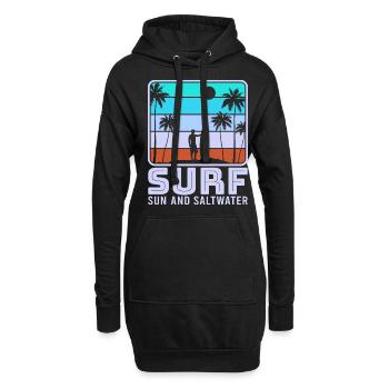 Surf, kitesurf, wakeboard, beach surfers - Sweat-shirt à capuche long Femme - noir - Devant