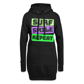 Surf, kitesurf, wakeboard, beach surfers - Sweat-shirt à capuche long Femme - noir - Devant