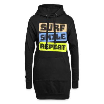 Surf, kitesurf, wakeboard, beach surfers - Sweat-shirt à capuche long Femme - noir - Devant