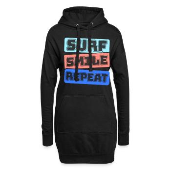 Surf, kitesurf, wakeboard, beach surfers - Sweat-shirt à capuche long Femme - noir - Devant