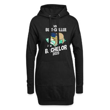 Vom Bettchiller zum Bachelor Faultier 2023 - Hoodie-Kleid - Schwarz - Vorne