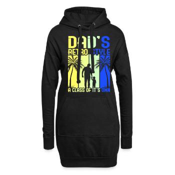 Retro Vintage Daddy 60s 70s 80s 90s Costume de fête - Sweat-shirt à capuche long Femme - noir - Devant
