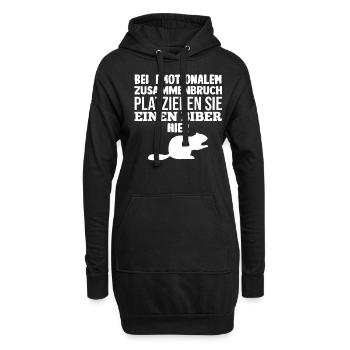Nagetier Biberliebhaber Biber - Hoodie-Kleid - Schwarz - Vorne