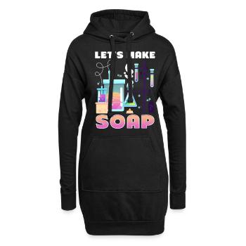 Fabrication de savon, savonnier, savonologue - Sweat-shirt à capuche long Femme - noir - Devant