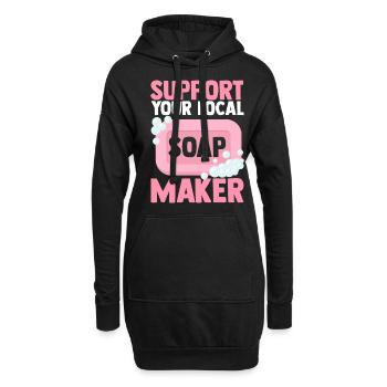 Fabrication de savon, savonnier, savonologue - Sweat-shirt à capuche long Femme - noir - Devant