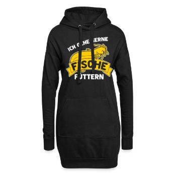 Angler Fischer Angeln Fisch Angel - Hoodie-Kleid - Schwarz - Vorne