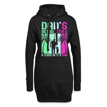 Super papa, papa, meilleur papa Fête des pères - Sweat-shirt à capuche long Femme - noir - Devant