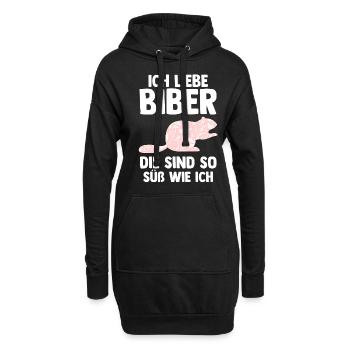 Nagetier Biberliebhaber Biber - Hoodie-Kleid - Schwarz - Vorne