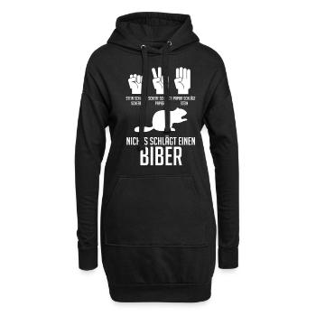 Nagetier Biberliebhaber Biber - Hoodie-Kleid - Schwarz - Vorne