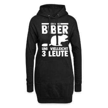 Nagetier Biberliebhaber Biber - Hoodie-Kleid - Schwarz - Vorne