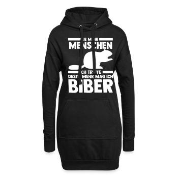 Nagetier Biberliebhaber Biber - Hoodie-Kleid - Schwarz - Vorne