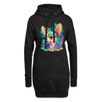 Chihuahua Hund Hunde Design Haustier Hundeliebe - Hoodie-Kleid - Schwarz - Vorne