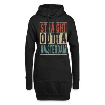 Straight Outta Amsterdam - Sweat-shirt à capuche long Femme - noir - Devant