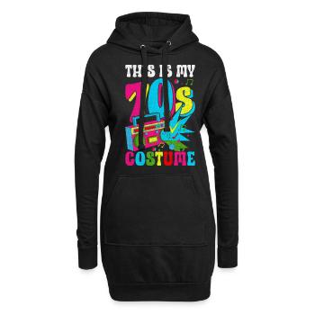 Hippie Retro Vaporwave - Hoodie-Kleid - Schwarz - Vorne