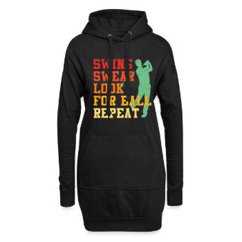 Swing Swear Look For Ball Repeat Golfer Golf - Hoodie Dress - black - Front