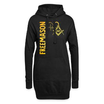Masonic Freemasonry Fraternal - Hoodie-Kleid - Schwarz - Vorne