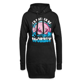 Blobfisch Je préfère être bancal - Sweat-shirt à capuche long Femme - noir - Devant