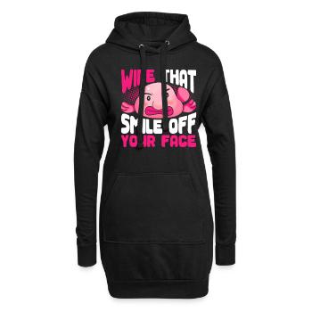 Blobfisch Wipe That Smile Off Your Face - Hoodie-Kleid - Schwarz - Vorne