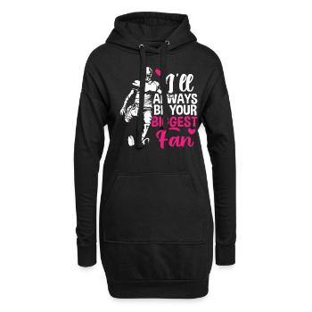 Football Je serai toujours ton plus grand fan - Sweat-shirt à capuche long Femme - noir - Devant
