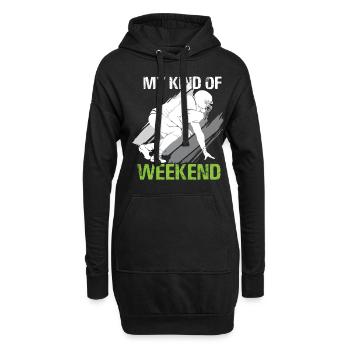Football Mon genre de footballeur de week-end - Sweat-shirt à capuche long Femme - noir - Devant