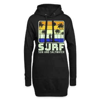 Surf, kitesurf, wakeboard, beach surfers - Sweat-shirt à capuche long Femme - noir - Devant