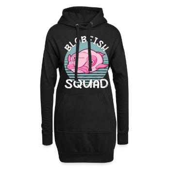 Costume de Blobfish - Visage de poisson Blob laid - - Sweat-shirt à capuche long Femme - noir - Devant