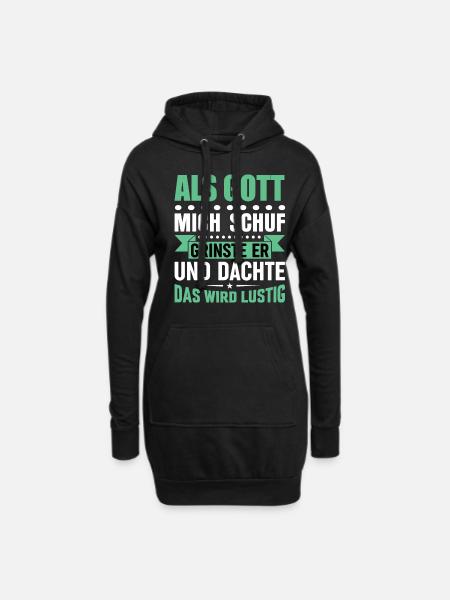 Lustige Sprüche - Hoodie-Kleid - Schwarz