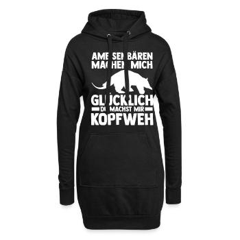 Ameisenbär - Hoodie-Kleid - Schwarz - Vorne