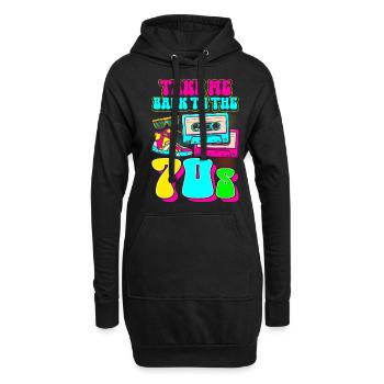 Hippie Groovy Retro Vaporwave - Sweat-shirt à capuche long Femme - noir - Devant