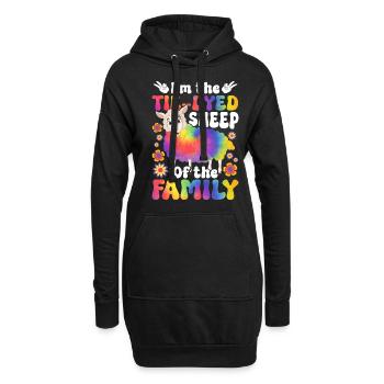 Lustiger Hippie-Frieden - Hoodie-Kleid - Schwarz - Vorne