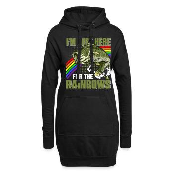Funny Fishing Men Women - Hoodie-Kleid - Schwarz - Vorne