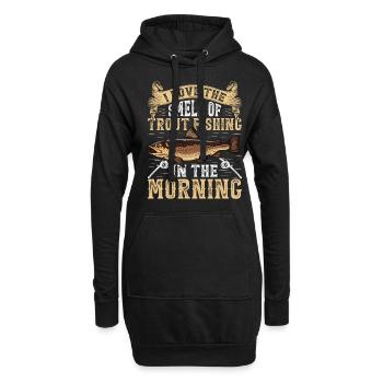 Funny Fishing Men Women - Hoodie-Kleid - Schwarz - Vorne