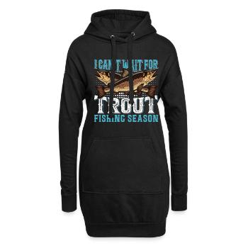 Funny Fishing Men Women - Hoodie-Kleid - Schwarz - Vorne