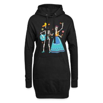 Dia de Los Muertos Tanz Mexiko - Hoodie-Kleid - Schwarz - Vorne