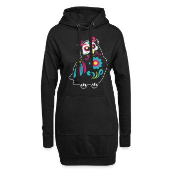 Dia de Los Muertos Eule Eulen Mexiko - Hoodie-Kleid - Schwarz - Vorne