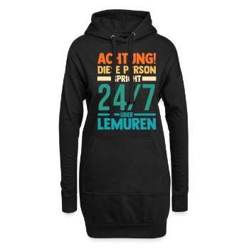 Lemur - Hoodie-Kleid - Schwarz - Vorne